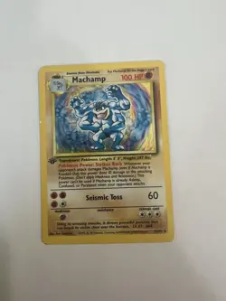 HP(1st edition) Pokemon MACHAMP(Cosmos Holo) Card 8/102 Holo - Image 1