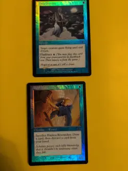 Hapless Researcher & Defy Gravity Judgment.Old VIntage.MTG 2 Card.FOIL - Image 1