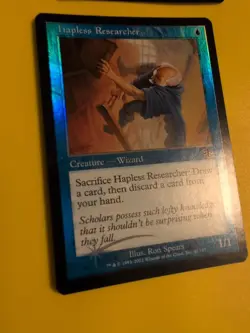 Hapless Researcher & Defy Gravity Judgment.Old VIntage.MTG 2 Card.FOIL - Image 3