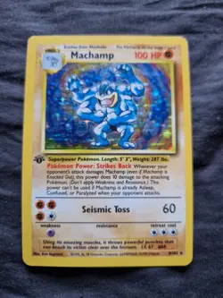 MACHAMP 8/102 Holo Pokemon Base Set 1 Card Vintage 1999 No.2 - Image 1