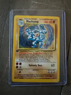 Pokemon TCG Machamp Base Set 8/102 Holo 1st Edition Holo Rare - Image 1