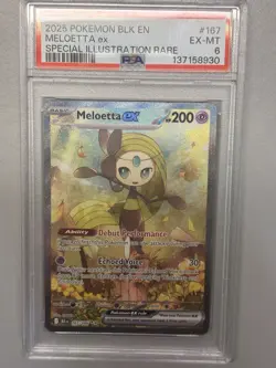 Pokemon Black Bolt Meloetta EX SIR 167/086 Black Bolt PSA 6 - Image 1