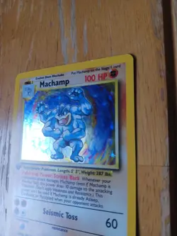1st edition Pokemon MACHAMP Card BASE Set 8/102 Holo Rare - Image 3