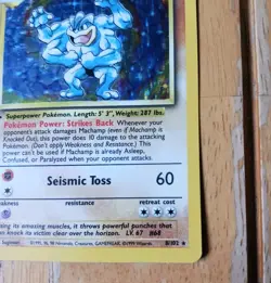 1st edition Pokemon MACHAMP Card BASE Set 8/102 Holo Rare - Image 5