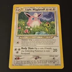 Pokemon TCG Light Wigglytuff 54/105 Neo Destiny 80 HP Uncommon Regular - Image 1