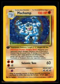 1999 Classic - Base Set Machamp 1st Edition Holo Rare #8 Pokemon Card - Image 1