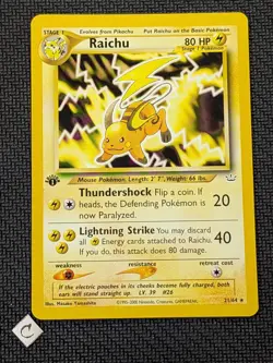 Raichu 21/64 - Neo Revelation 1st Edition Rare Pokemon TCG NM - Image 1