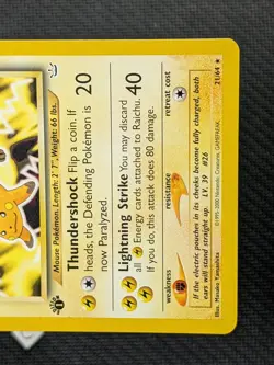 Raichu 21/64 - Neo Revelation 1st Edition Rare Pokemon TCG NM - Image 5