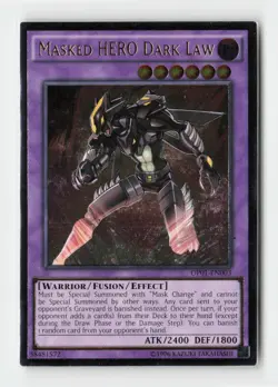 Masked HERO Dark Law (UTR) OP01-EN003 Yugioh Card - Image 1