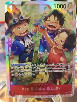Ace & Sabo & Luffy OP13-007 - One Piece TCG English - SR Foil NM ⚡ - Image 1