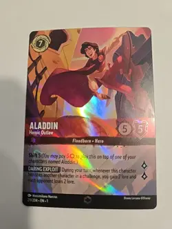 ALADDIN Heroic Outlaw 211/204 ENCHANTED FOIL 2023 Disney Lorcana First Chapter - Image 4