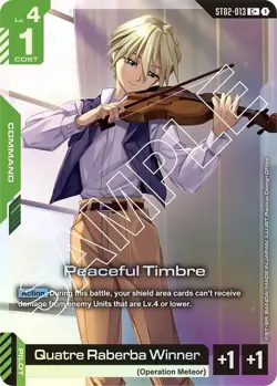 Peaceful Timbre Alternate Art Foil - ST02-013 C+ NM - Gundam TCG Card Game - Image 1