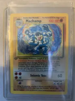 Machamp 8/102 Base Set 1st Edition Holo Rare 1999 Pokemon TCG Card Vintage - Image 3