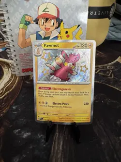 Scarlet & Violet Pawmot Shiny Rare Pokemon Card Paldean Fates 144/091 NM FRESH - Image 1