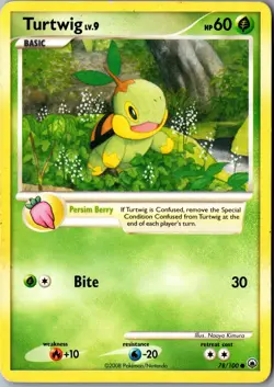 Turtwig (78) 78/100 Uncommon Majestic Dawn LP Pokemon Card - Image 1