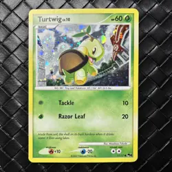 Turtwig 17/17 [LP] Pop Series 6 - Cosmos Holo Swirl Pokemon Card - Image 1