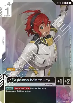 Suletta Mercury Alternate Art Foil - ST01-011 C+ NM - Gundam TCG Card Game - Image 1