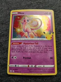 Pokemon TCG Mew 011/025 Celebrations Holo Rare NM - Image 1