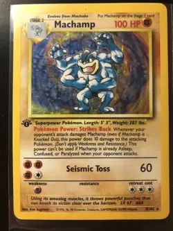 Pokemon TCG Machamp Base Set 8/102 Holo 1st Edition Holo Rare - Image 1