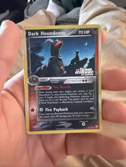 Pokemon Stamped Dark Houndoom 37 Team Rocket Returns Reverse Holo Vintage 37/109 - Image 1
