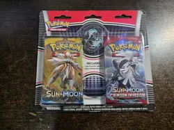 Pokemon Sun And Moon Base & Crimson Invasion 2 Pack Blister W Lunala Enamel Pin - Image 1