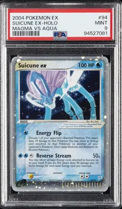 2004 POKEMON EX TEAM MAGMA VS TEAM AQUA #94 SUICUNE EX-HOLO PSA 9 - Image 1