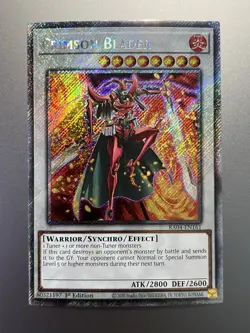 Yugioh - Crimson Blader Platinum Secret Rare RA04-EN161, Near Mint, 1st Edition - Image 1