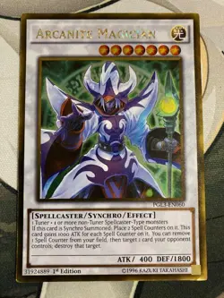 Yugioh! Arcanite Magician - 1st Ed Gold Rare - PGL3-EN060 - NM - Image 1