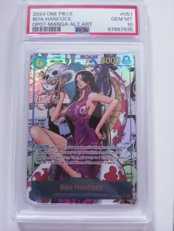 2024 One Piece OP07 Manga Alternate Art #051 Boa Hancock PSA 10 GEM MINT - Image 1