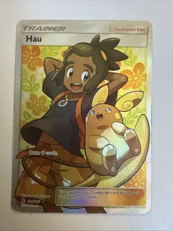 Pokemon Card Hau 144/145 Full Art Trainer Guardians Rising Played - Image 1