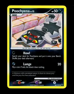 2009 Pokemon POOCHYENA Platinum REVERSE HOLO Foil Base Set Series Card 86/127 NM - Image 1