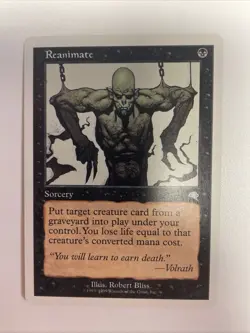Reanimate x1 MTG Battle Royale (Tempest) Magic Light Play LP English Free Ship - Image 1