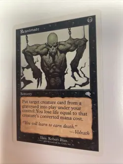 Reanimate x1 MTG Battle Royale (Tempest) Magic Light Play LP English Free Ship - Image 2