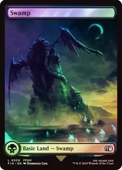 2x Swamp FOIL FIN Final Fantasy MTG 300 FULL ART BASIC LAND M/NM - Image 1