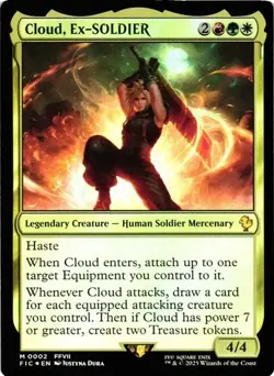 Cloud, Ex-SOLDIER 2 - NM - FOIL - Final Fantasy Commander - MTG - Image 1