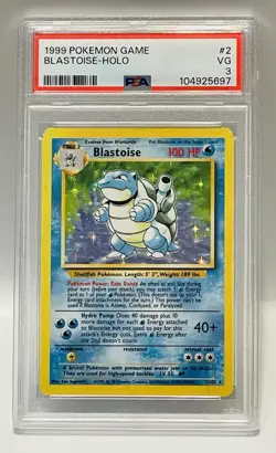 Blastoise *PSA 3* 1999 Pokemon Game Holo #2 VG - Image 2