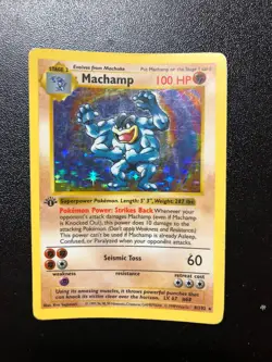 Pokemon TCG Machamp Base Set 8/102 Holo 1st Edition Holo Rare - Image 1