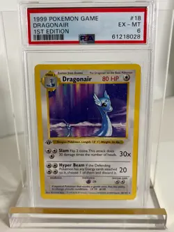 1999 Pokemon Base Set 1st Edition Dragonair (Shadowless) 018/102 PSA 6 EX - MT - Image 1