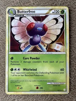2010 Pokemon TCG HeartGold SoulSilver Butterfree Non-holo 16/123 LP/MP - Image 1