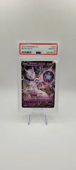 Pokemon TCG: MEWTWO V PSA 10- 030/078 Ultra Rare Card GEM MT - Image 1