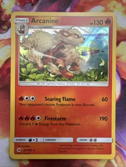 Arcanine 22/149 Sun And Moon Base Set Holo Pokemon TCG - Image 1