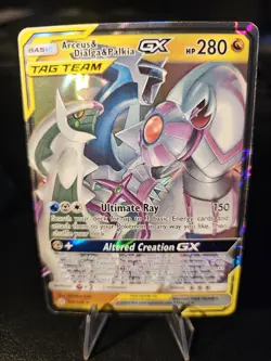 Arceus & Dialga & Palkia GX 156/236 Sm-Cosmic Eclipse Holo Tag Team LP Pokemon - Image 1