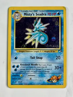 Misty's Seadra 2000 Pokemon Gym Heroes Prerelease Holo #9/132 * Damaged - Image 1