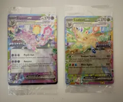 Pokemon TCG Prismatic Evolutions, Stamped Promo - Leafeon EX, Espeon EX - Sealed - Image 1