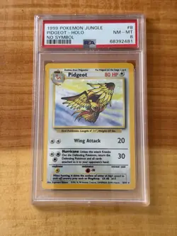PSA 8 PIDGEOT HOLO NO SYMBOL 1999 POKEMON JUNGLE #8 - Image 1