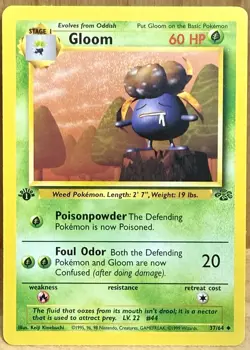 Gloom 37/64 Jungle Set 1st Edition 1999 Vintage Pokemon TCG - Image 1