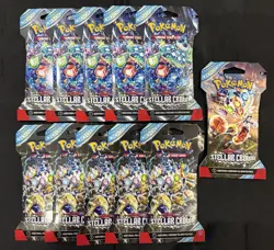 Pokemon TCG Stellar Crown Booster Pack Lot Of 11. New Sealed. - Image 1
