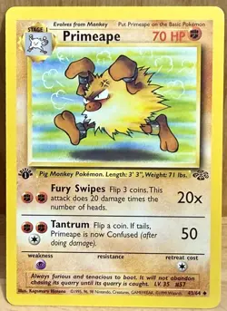 Primeape 43/64 Jungle Set 1st Edition 1999 Vintage Pokemon TCG LP/MP - Image 1