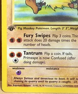 Primeape 43/64 Jungle Set 1st Edition 1999 Vintage Pokemon TCG LP/MP - Image 2