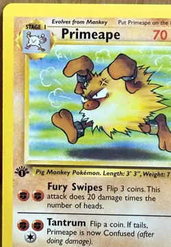 Primeape 43/64 Jungle Set 1st Edition 1999 Vintage Pokemon TCG LP/MP - Image 5